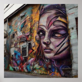 Städtische Kunst im Stich gelassen Gebäude Poster