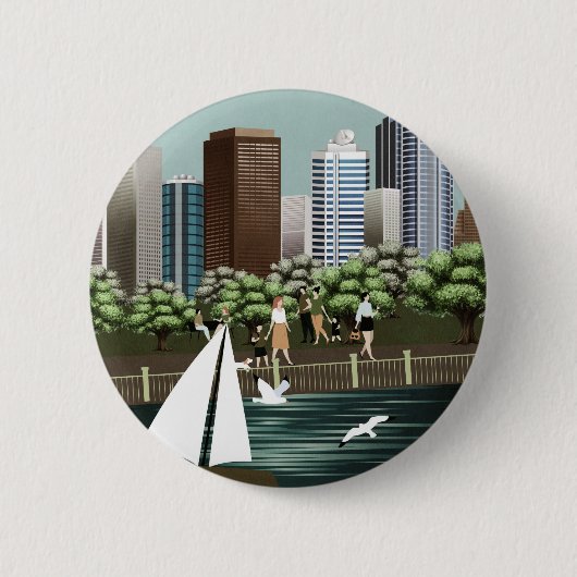 Städtische Landschaft Button (Vorderseite)