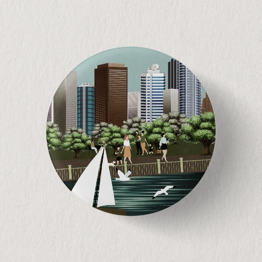 Städtische Landschaft Button (Vorderseite)