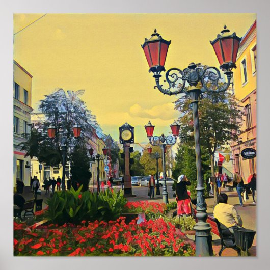 Städtische Landschaft farbiges Poster (Vorne)