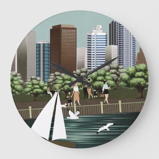 Städtische Landschaft Große Wanduhr (Vorderseite)
