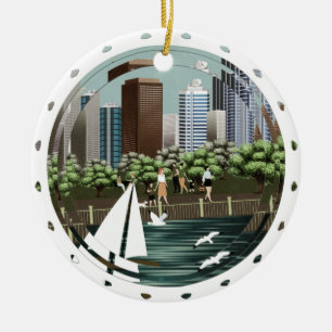 Städtische Landschaft Keramik Ornament