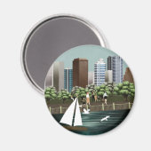Städtische Landschaft Magnet (Vorderseite/Rückseite)
