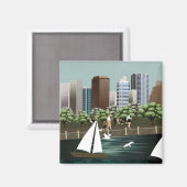 Städtische Landschaft Magnet (Vorderseite/Rückseite)