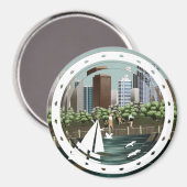 Städtische Landschaft Magnet (Vorderseite/Rückseite)