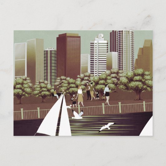 Städtische Landschaft Postkarte (Vorderseite)