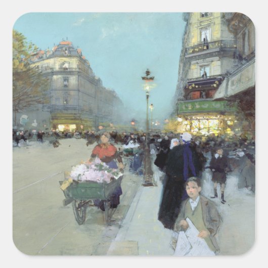 Städtische Landschaft Quadratischer Aufkleber (Vorderseite)