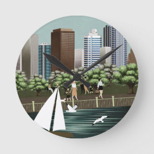 Städtische Landschaft Runde Wanduhr