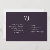 Städtische Lila Orangefarbene Hochzeitsfeiern Einladung (Rückseite)