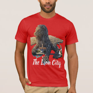 Städtische Löwen Stadtlandschaft Architektonisches T-Shirt