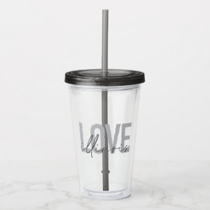Städtische, moderne, einfache, coole Design Liebe  Acryltrinkbecher