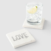 Städtische, moderne, einfache, coole Design-Liebe  Steinuntersetzer (Seitenansicht)
