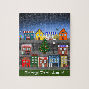 Städtische Nachbarschaft   Frohe Weihnachten Puzzle