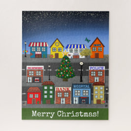 Städtische Nachbarschaft | Frohe Weihnachten Puzzle