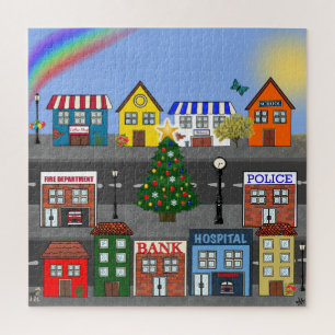 Städtische Nachbarschaft Tageszeit Puzzle