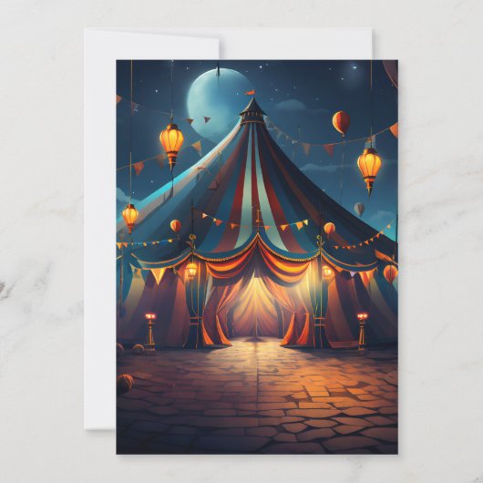 Städtische niedliche Kids Karneval Circus Show 1. Einladung (Rückseite)