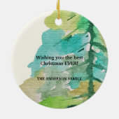 Städtische Pastel Moderner Weihnachtsbaum Wasserfa Keramik Ornament (Hinten)