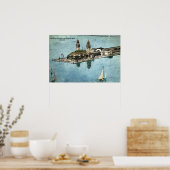 Städtische Pier Chicago Illinois Postcard 1925 Poster (Küche)