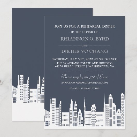 Städtische Probe Abendessen Einladung (Vorne/Hinten)