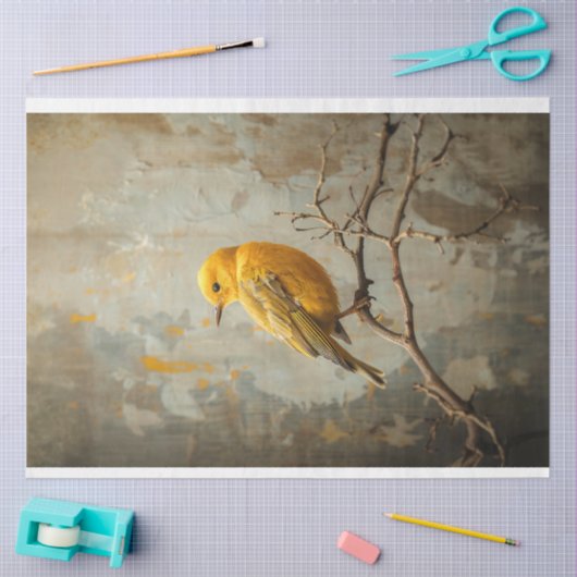 Städtische Rustikale Natur Gelber Schwanenvogel Ku Seidenpapier (Basteln)