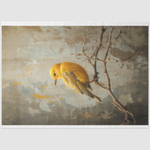 Städtische rustikale Natur Gelber Singvogel Kunst Seidenpapier