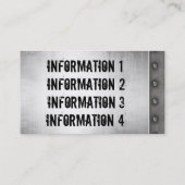 Städtische Schmutz-Metallblick-Visitenkarten Visitenkarte (Rückseite)