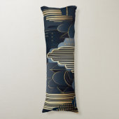 Städtische Silhouette in Art Deco Seitenschläferkissen (Vorderseite Vertikal)