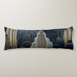 Städtische Silhouette in Art Deco Seitenschläferkissen