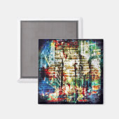 Städtische Silhouette Magnet (Vorderseite/Rückseite)