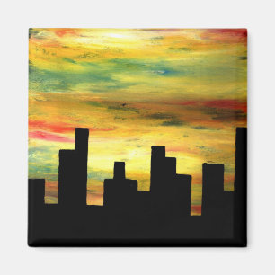 städtische Silhouette Magnet