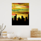 städtische Silhouette Poster (Küche)