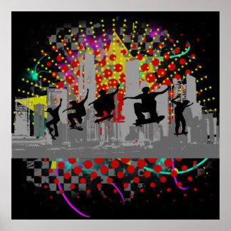 Städtische Skateboarding Poster