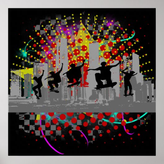 Städtische Skateboarding Poster (Vorne)