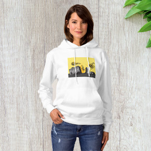 Städtische Skyline Gelb und Grau Retro Abstrakt Hoodie