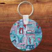 Städtische Straße Zwei-Funky-Abstrakt Geometrische Schlüsselanhänger (Vorderseite)