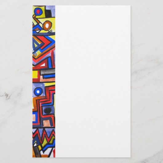 Städtische Straße Zweihandgemalte moderne geometri Briefpapier (Vorderseite)