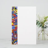 Städtische Straße Zweihandgemalte moderne geometri Briefpapier (Stehend Vorderseite)