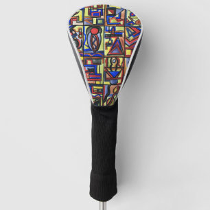 Städtische Straße, zweihändig gemalte abstrakte Ku Golf Headcover