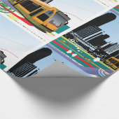 Städtische Straßenbahn-Transportkunst Geschenkpapier (Ecke)
