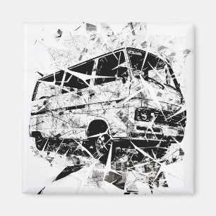 Städtische Straßenkunst Abstracte zerbrochene Vint Magnet