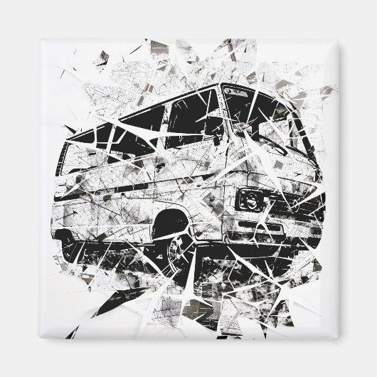 Städtische Straßenkunst Abstracte zerbrochene Vint Magnet (Vorne)