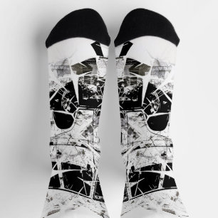 Städtische Straßenkunst Abstrakter zerbrochener Vi Socken