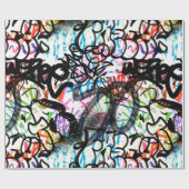 Städtische Straßenkunst Graffiti Kunstmuster  Geschenkpapier (Flach)