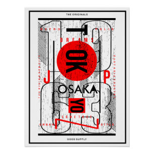 "Städtische Träume: Osaka und Tokio Typografie Kun Poster