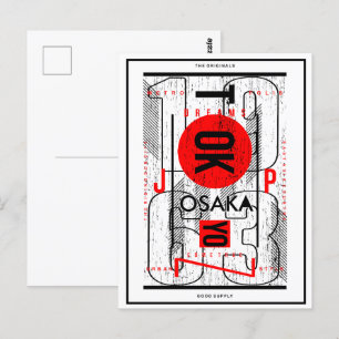"Städtische Träume: Osaka und Tokio Typografie Kun Postkarte