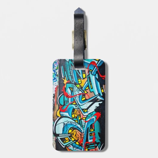 Städtische U-Bahn-Graffiti Gepäckanhänger (Rückseite vertikal)