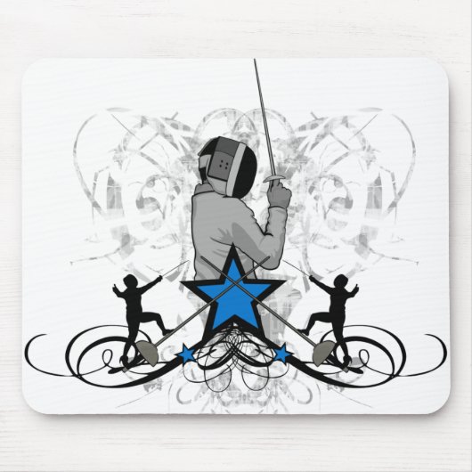 Städtische und angesagte fechtende Illustration Mousepad (Vorne)