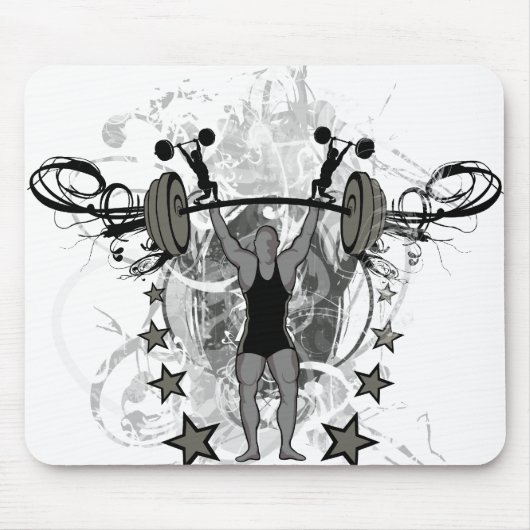 Städtische Weightlifter-Illustration Mousepad (Vorne)
