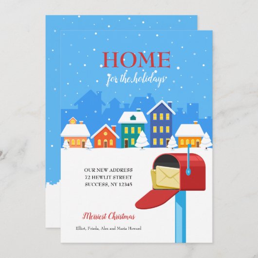 Städtische Weihnachtsmappe Gesenkkarte Feiertagskarte (Vorne/Hinten)