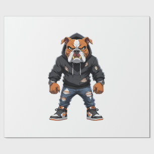 Städtischer Alpha-Bulldogge � Street-Style-Maskott Geschenkpapier
